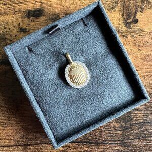 David Yurman Petrvs Scarab Pendant in 18K Yellow Gold & Pavé White Diamonds RARE